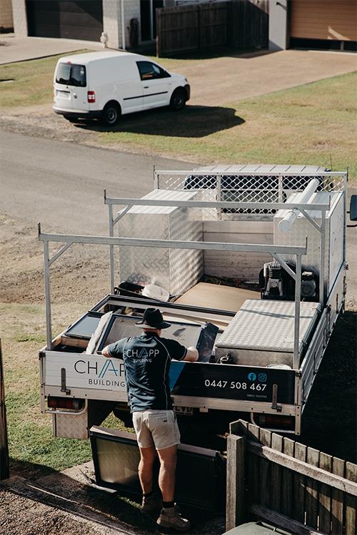 builder looking in back of ute